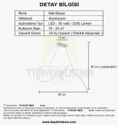 TT Aydınlatma TT018-BY  İmza Modeli Mat Beyaz Led Avize - 5