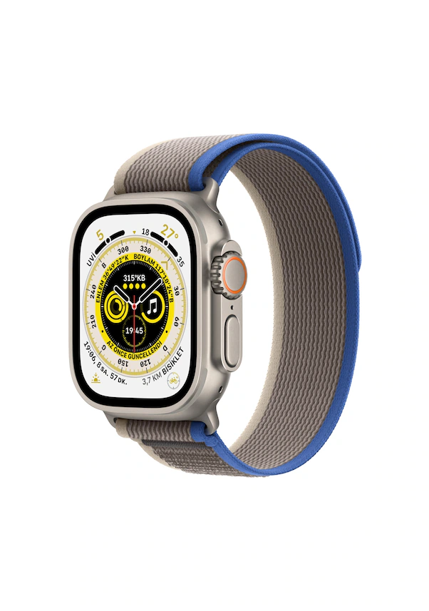 Apple Watch Ultra GPS + Cellular 49mm Titanyum Kasa ve Mavi-Gri-Trail Akıllı Saat - 2