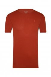 Bisiklet Yaka Regular Fit Turuncu Tişört - 1