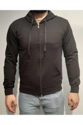 BLUES FERMUARLI KAPUŞONLU SWEATSHİRT/HIRKA PENYE ORTA KALIN - 1