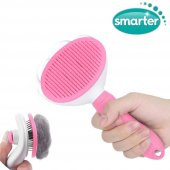 SMARTER TÜY TOPLAYICI OTOMATİK TEMİZLENEN TUŞLU TARAK FIRÇA KEDİ ( PEMBE ) - 2