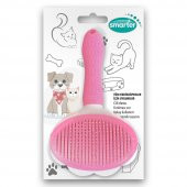 SMARTER TÜY TOPLAYICI OTOMATİK TEMİZLENEN TUŞLU TARAK FIRÇA KEDİ ( PEMBE ) - 1