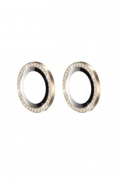 Binano Iphone 13/13 Mini Taşlı Gold Kamera Koruyucu thumbnail 2