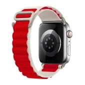 E2M APPLE WATCH 42-44-45-49MM KRD-26 ALPINE ÇİFT RENKLİ KIRMIZI KORDON thumbnail 1