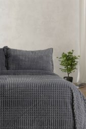 Merinos Modern Line 3 Parça Battaniye Seti - Gri ( Kutulu Çeyizlik ) - 1