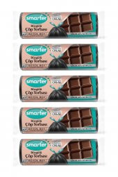 SMARTER 5 Lİ ÇİKOLATA KOKULU BÜZGÜLÜ BÜYÜK BOY ÇÖP TORBASI ( ÇÖP POŞETİ ) - 1