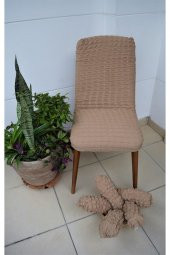 Bej Sandalye Kılıfı 6lı Set - 1