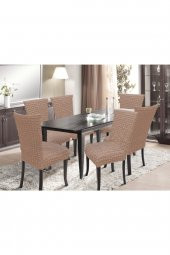 Yıkanabilir Bürümcük Esnek Sandalye Örtüsü 6lı - 1