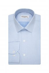 Slim Fit Armür Desenli Erkek Gömlek - 1