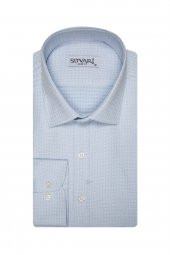 Slim Fit Armür Desenli Erkek Gömlek - 1