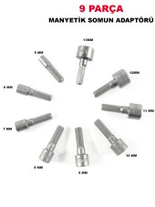 Manyetik Somun Adaptörü 9 Parça 5-13 Mm Arası Lokma TAKIMI - 1