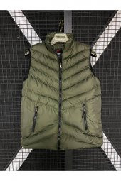 MODAY VİP MODEL HAKİ SPOR DOLUM ŞİŞME YELEK V DİKİŞ FERMUARLI - 1