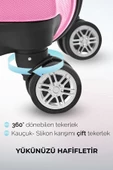 Polo&Sky Elmas Model Pembe Renk Büyük Boy Valiz Bavul - 4