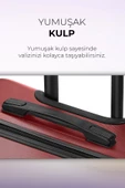 Polo&Sky Elmas Model Vişne Renk Orta Boy Valiz Bavul - 4