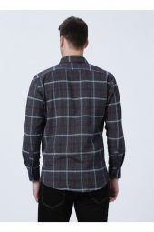 Klasik Yaka Slim Fit Düz Siyah Erkek Gömlek - 4
