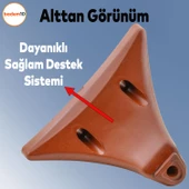 Yonca Lüks Mobilya Kanepe Sehpa Tv Ünitesi Koltuk Ayağı 10 Cm Kahverengi Ahşap Desenli Baza Ayakları - 3