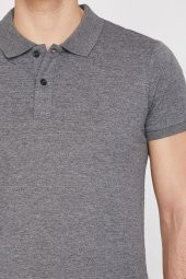 Erkek Gri Polo Yaka T-Shirt 9YAM12032LK thumbnail 4