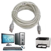 Usb 2.0 yazıcı kablosu  şeffaf printır yazıcı kablosu 7m - 2