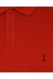 Slim Fit Polo Yaka Turuncu Erkek Tişört - 2