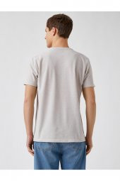 Slim Fit Kolej Baskılı Tişört - 4