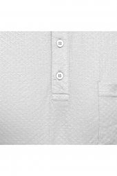 Bol Kesim Jakarlı 179 Desen Polo Yaka Bej Tshirt - 6