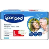 Canped Polietilen Belbantlı Yetişkin Hasta Bezi Büyük Boy L 30'lu - 1
