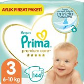 Prima Premium Care 3 Numara Midi 144'lü Bebek Bezi - 1