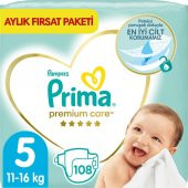 Prima Premium Care 5 Numara Junior 108'li Bebek Bezi - 1