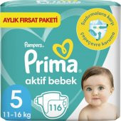 Prima Aktif Bebek 5 Numara Junior 116'lı Bebek Bezi - 1