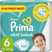 Prima Aktif 6 Numara Ekstra Large 102'li Bebek Bezi - 1