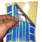 Şerit Tasarımlı Reflektif Mavi Motosiklet Kask Sticker Çınar Extreme - 6