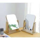 gaman Masaüstü Standlı Ayarlanabilir Ahşap Dekoratif Şık Makyaj Aynası 18*13CM - 1