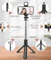 gaman Işıklı Youtuber - Tiktok Selfie Çubuğu - Tripod - Bluetooth Kumandalı - 7