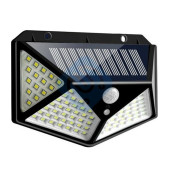100 Led Sensörlü Solar Güneş Enerjili Lamba - Bahçe Lambası - Solar Sokak Lambası 3 Mod Fotoselli - 1