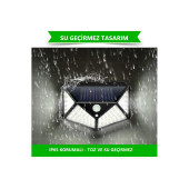 100 Led Sensörlü Solar Güneş Enerjili Lamba - Bahçe Lambası - Solar Sokak Lambası 3 Mod Fotoselli - 4