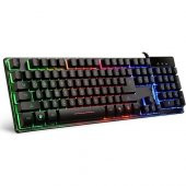 Stalker warrior K9 RGB Rainbow Ledli Gaming Oyuncu Klavyesi Mekanik Hisli Metal Taban - 1