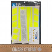 Şerit Tasarımlı Floresan Sarı Motosiklet Kask Sticker Çınar Extreme - 4