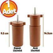 Gizli Mobilya Kanepe Sehpa Koltuk Orta Destek Ayağı Ayarlanabilir 9.5 cm Kahverengi Baza Ayak - 1