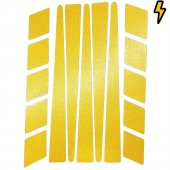 Şerit Tasarımlı Reflektif Sarı Motosiklet Kask Sticker Çınar Extreme - 2
