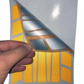 Şerit Tasarımlı Reflektif Sarı Motosiklet Kask Sticker Çınar Extreme - 6