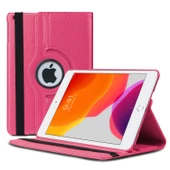 Apple iPad 10.2'' 7. Nesil (A2197-A2200-A2198)  Deri Kapaklı 360 Kılıf Pembe thumbnail 1