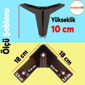 Sedir Lüks Mobilya Kanepe Sehpa Tv Ünitesi Koltuk Ayağı 10 Cm Siyah Baza Ayakları - 4