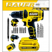 Bauer Alman 27 Parça Uç Hediyeli 58 V 8 Ah Darbeli Metal Şanzuman Çift Akülü Şarjlı Vidalama Matkap - 1