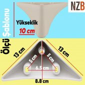 Lüks Mobilya Kanepe Sehpa TV Ünitesi Koltuk Ayağı 10 cm Krem Baza Ayak thumbnail 3