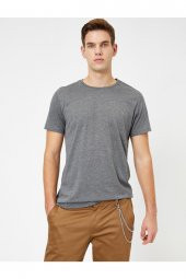 Erkek Yeşil Bisiklet Yaka T-Shirt 0YAM12136LK - 3