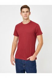 Erkek Yeşil Bisiklet Yaka T-Shirt 0YAM12136LK - 5