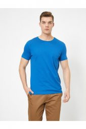 Erkek Yeşil Bisiklet Yaka T-Shirt 0YAM12136LK - 7