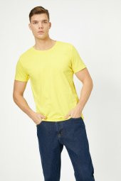 Erkek Yeşil Bisiklet Yaka T-Shirt 0YAM12136LK - 9