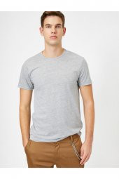 Erkek Yeşil Bisiklet Yaka T-Shirt 0YAM12136LK - 10