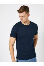 Erkek Yeşil Bisiklet Yaka T-Shirt 0YAM12136LK - 11